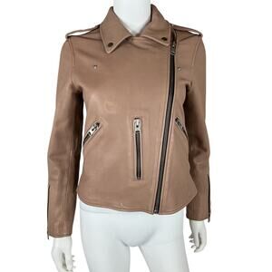Allsaints Leather Cameo Pink Fern Jacket Size 6